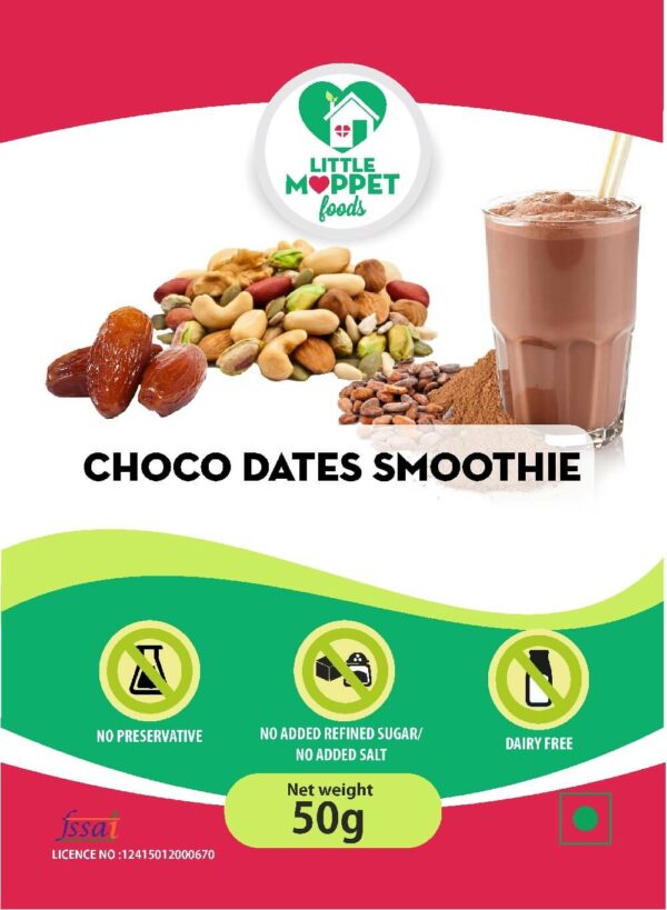 Choco-Dates Smoothie Mix - Instant Drink Mix Powder For Kids And Adults - Trial Pack (50g)