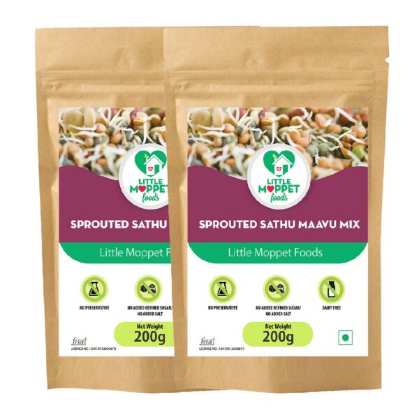 Sprouted Sathumaavu Powder / Sprouted Multigrain Mix Super Saver Pack [2 Packs - 200g Each]