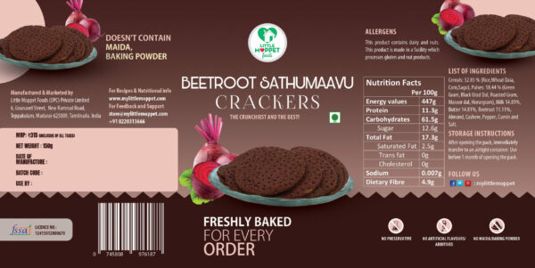 Beetroot Sathumaavu Crackers