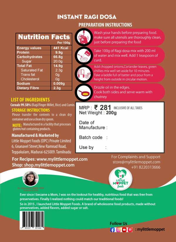 Instant Ragi Dosa Mix [200g]