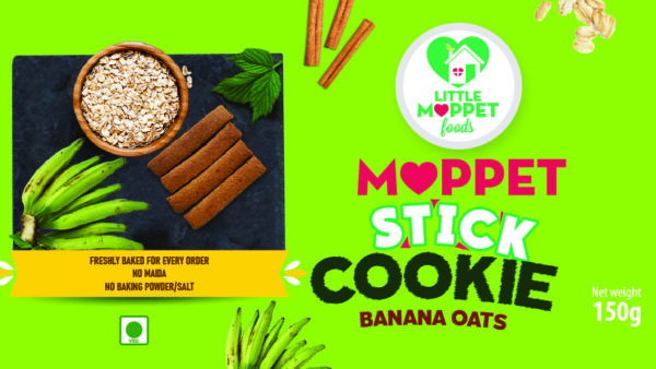 Banana Oats Moppet Stick Cookies (150g)