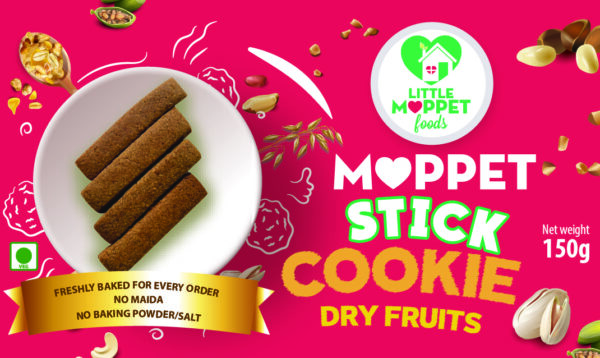 Moppet Stick Cookie Combo [ Dry Fruits (150g) & Banana Oats (150g)]